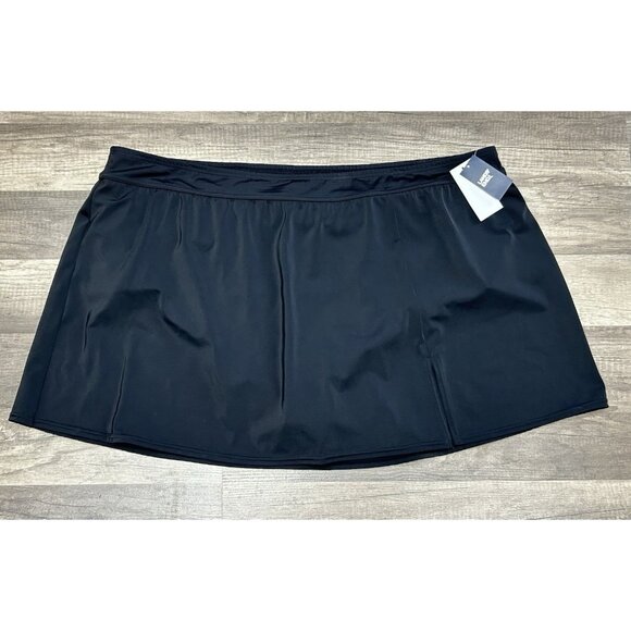 Lands' End NEW Size 3X/ 24W-26W Skort Swim Mini Skirt Black Tummy Control UPF50 - Picture 1 of 10